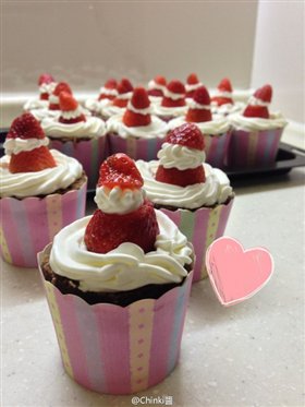 草莓巧克力cupcake