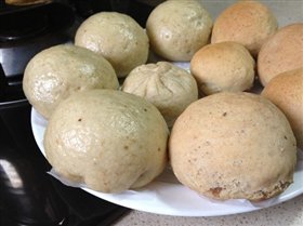 豆粒馅胚芽包(蒸