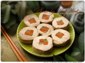 彩蔬蒸鸡肉卷