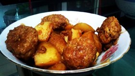 土豆烧肉圆(绿色健康版)