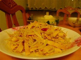 豆腐皮炒绿豆芽