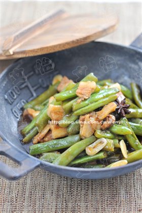 五花肉烧豆角