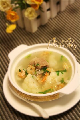 菜花虾米排骨汤