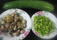 黄瓜豆瓣蛤蜊汤的做法 步骤1