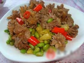 青豆炒鸡胗