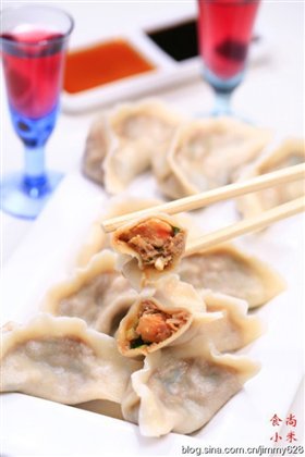 韭菜鲜虾馅饺子