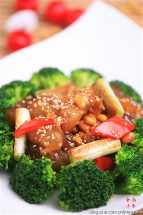 葱烧黄豆牛蹄筋