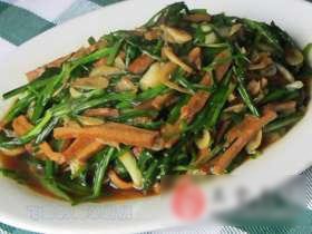 野葱虾皮炒豆干
