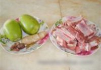 青萝卜炖排骨的做法 步骤1
