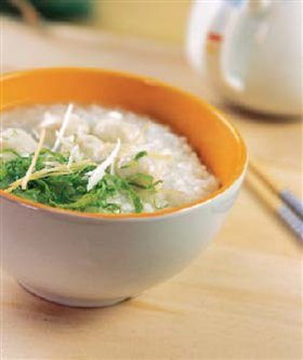 生菜鱼球粥