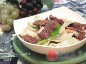 乔州大头葱炒牛肉