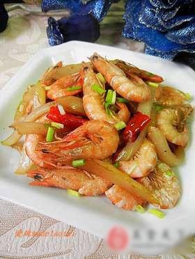 剥杆菜炒毛虾