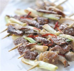香煎蘑菇牛肉串