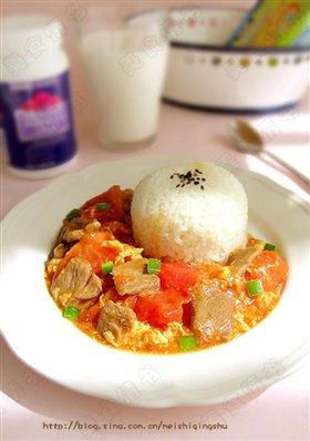 番茄滑蛋牛肉饭