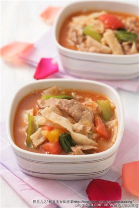 番茄牛肉烩饼