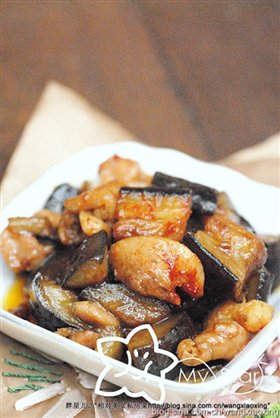 韩味鸡丁烧茄子