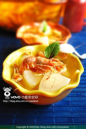 小甜虾萝卜汤