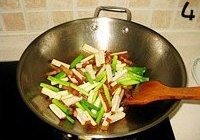 五花肉青蒜炒豆干的做法 步骤4