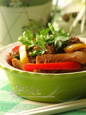 彩椒牛肚