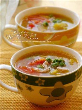 南瓜豌豆蕃茄汤