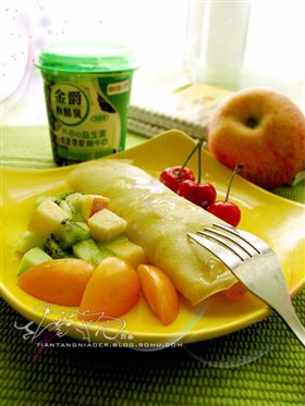 水果蛋饼卷