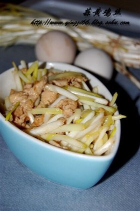 蒜黄鸡丝