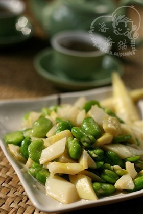 蚕豆炒春笋