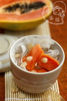 南北杏仁木瓜银耳炖
