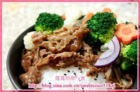 鲜蔬牛肉饭