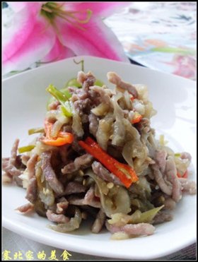 茄子炒肉丝