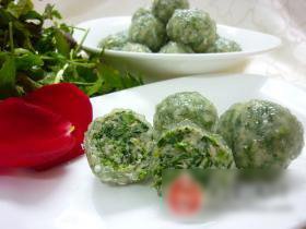 水晶荠菜圆子