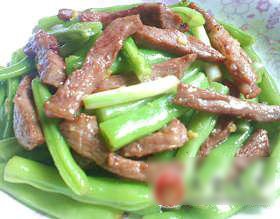 肉条炒龙牙豆