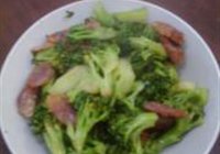 腊肠炒花菜的做法 步骤8
