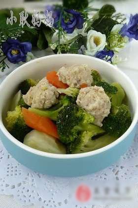西兰花烧肉圆