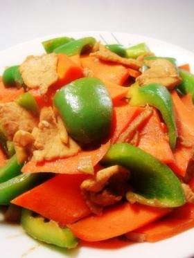 青椒胡萝卜炒肉片