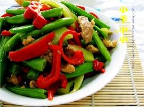 莴笋四季豆炒猪肉