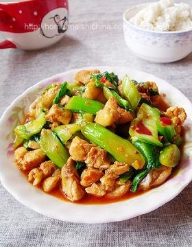 菜薹炒鸡肉