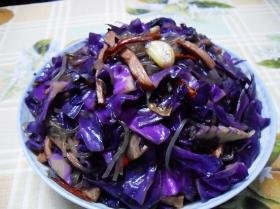 粉丝炒紫甘蓝