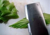 干贝松炒盖菜梗的做法 步骤4