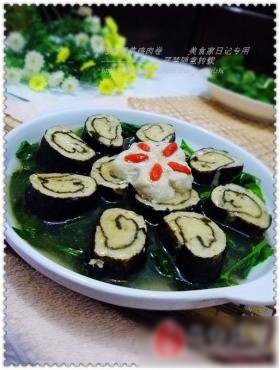 梅花紫菜鸡肉卷