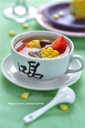 番茄玉米猪肝汤