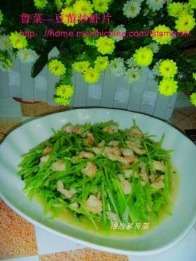 豆苗炒虾片