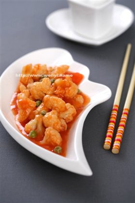 番茄炒菜花