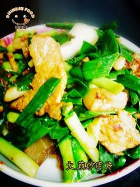 大蒜炒肉片