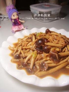 茶树菇炒肉片