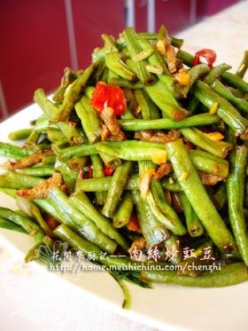 肉丝炒豇豆