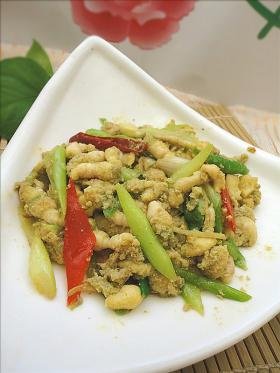 大葱炒豆丹