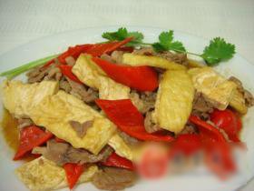 豆腐炒肉片