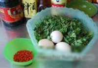 枸杞芽炒鸡蛋的做法 步骤1