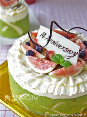 无花果椰香蜜豆幕斯蛋糕